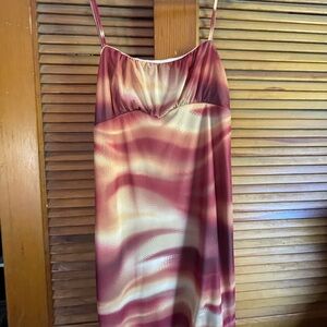 Dress Barn Satin Chemise in Burgundy and Cream